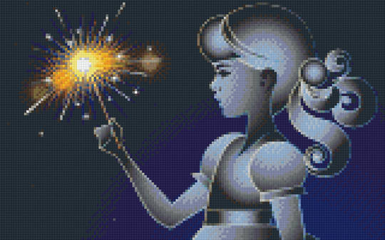 Girl With Sparkler Eight [8] Baseplate PixelHobby Mini-mosaic Art Kit